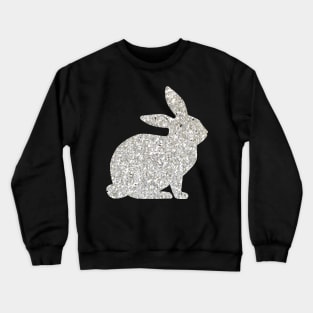 Silver Faux Glitter Easter Bunny Crewneck Sweatshirt